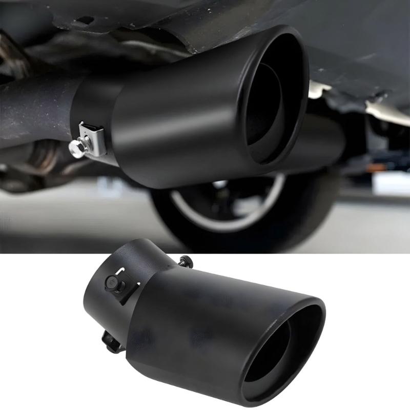 Vehicle Muffler Exhaust Pipe Enthusiasts 63mm Stainless Steel Tailpipe Rustproof Suitable for Improved Appearance Sound
