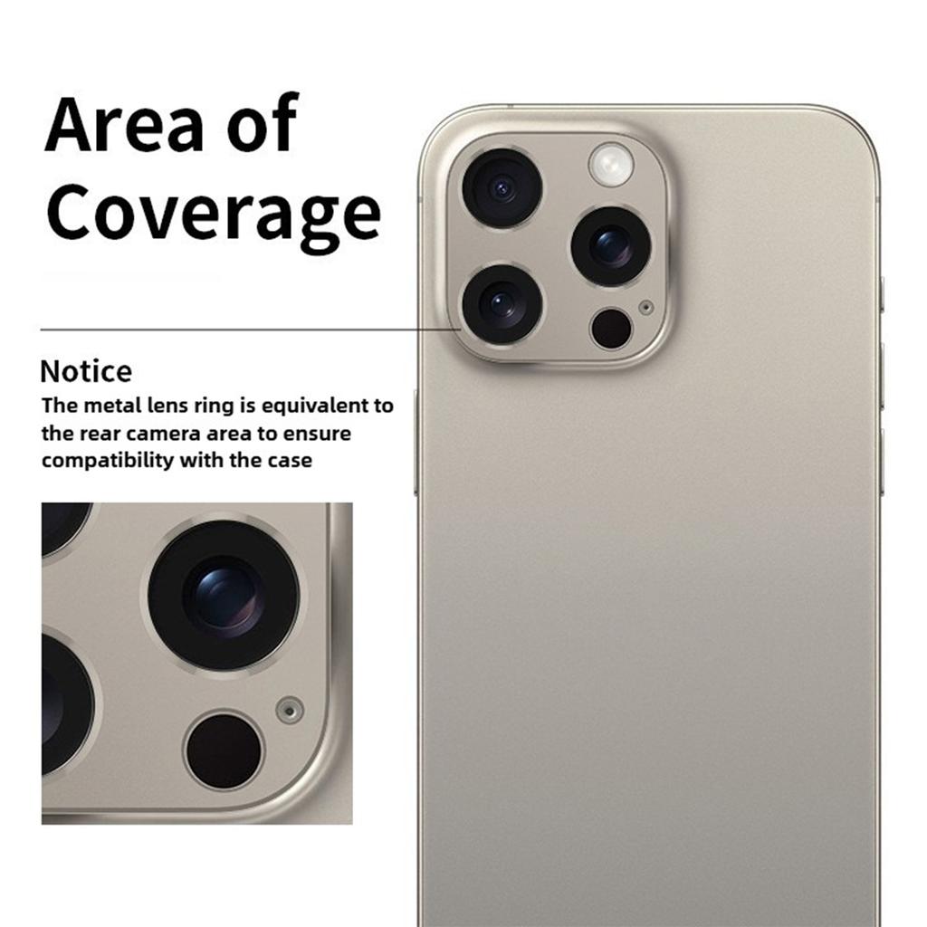 KALEBOL KLB-LPC005 For iPhone 16 Pro Max/16 Pro Hollow Lens Protector Aluminum Alloy Phone Camera Bezel Cover