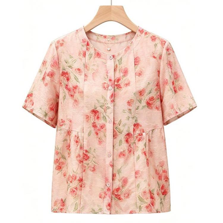 Women s Plus Size Summer Floral Short Sleeve Casual Blouse Shirt 3XL 4XL 5XL 6XL 7XL 3XL