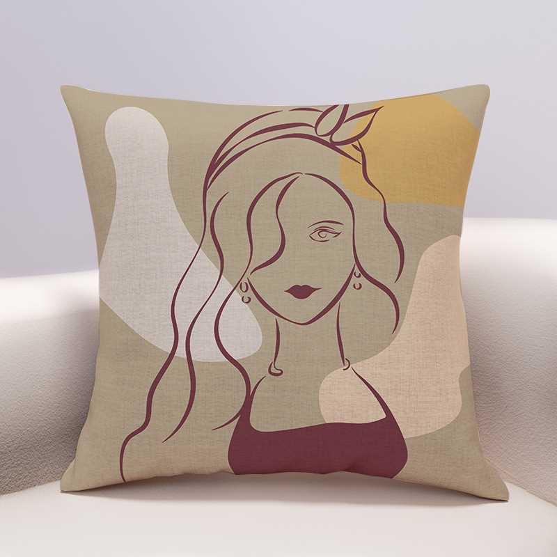 Nordic Light Luxury Pillow Cover Abstract Morandi Color Simple Modern Sofa Cushion Cover Office Bed Pillowcase Home Decoration