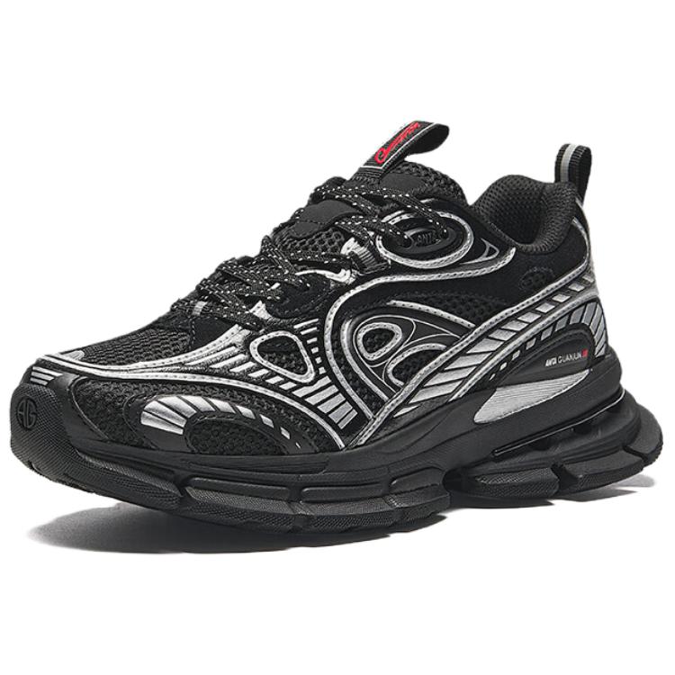 Anta Champion Series AG-G01 Fashion Trend Non-Slip Low-Top Casual Shoes Women sneakers Black Silver 122438805A-1
