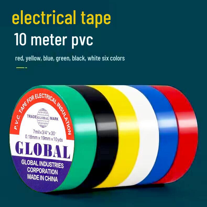 Flame Retardant PVC Insulating Tape - Red, Yellow, Black, White (High Adhesion & Waterproof)