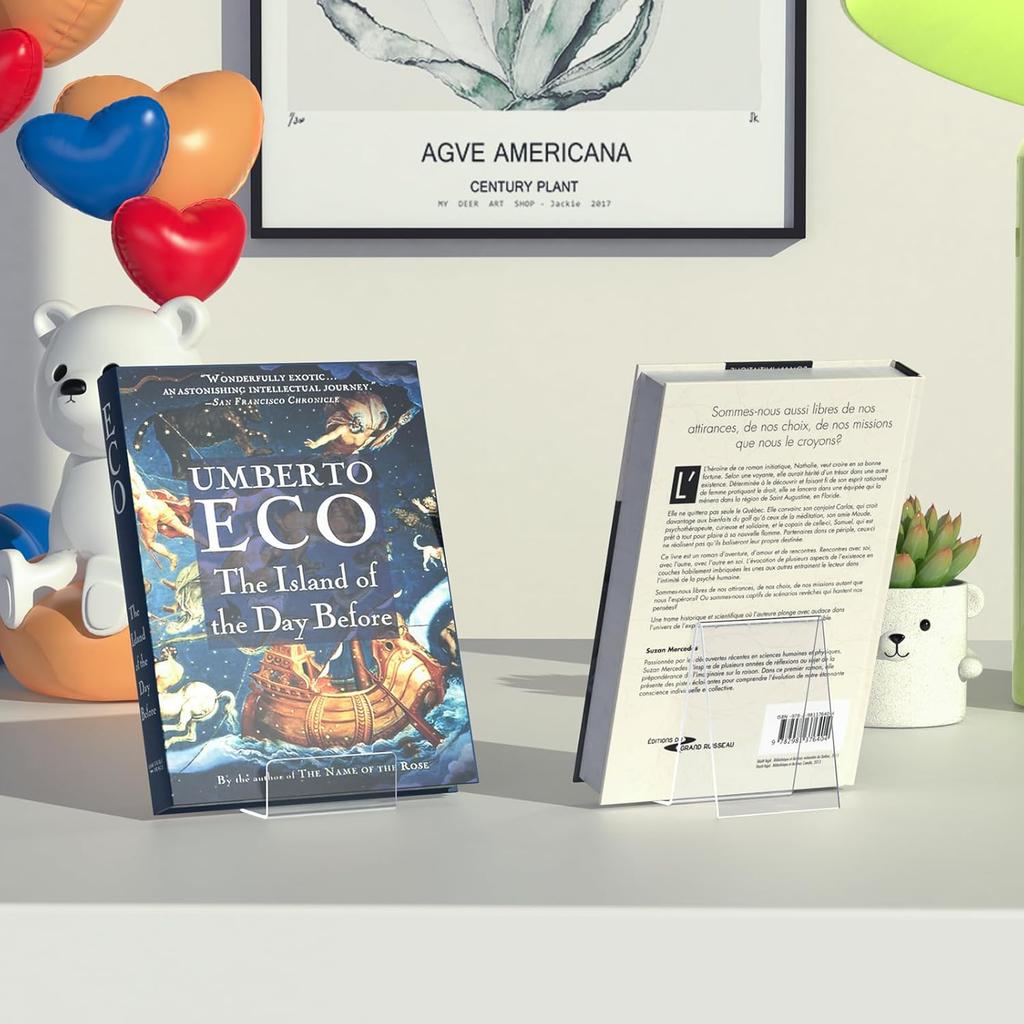 6 Pack Acrylic Book Stand, Clear Easel Stand for Display, Book Display Holder, Display Stand for Album, CD, Magazine, Artworks
