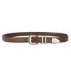 Unisex Vintage Genuine Leather Cowskin Belt Black Silver Buckle Waistband Fashion Accessory for Men And Women Suitable for Jeans