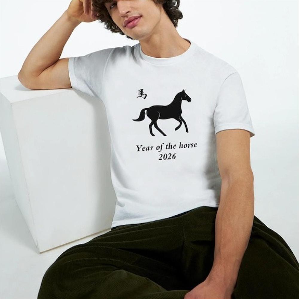 

2026 Chinese Zodiac Horse T-Shirt Funny Unique Astrology Tee Tops Year of The Horse Tshirt Men Women Unisex Festival Costumes... S разноцветный