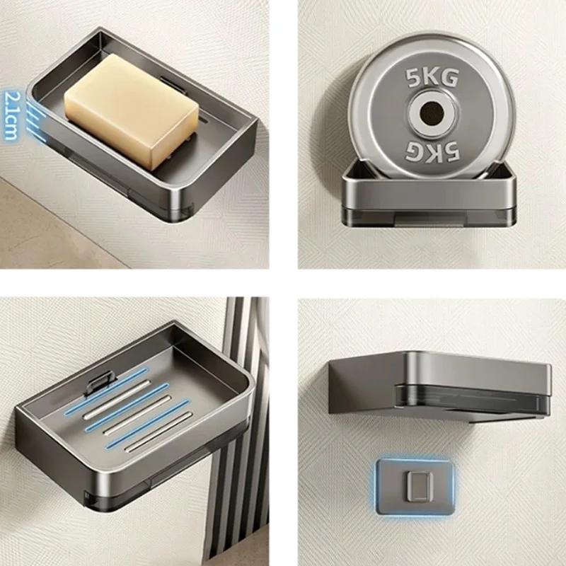 Bathroom Soap Dish Wall Mounted Sponge Holder Bathroom Organizer Double drainage Soap Dish Bathroom Accessories