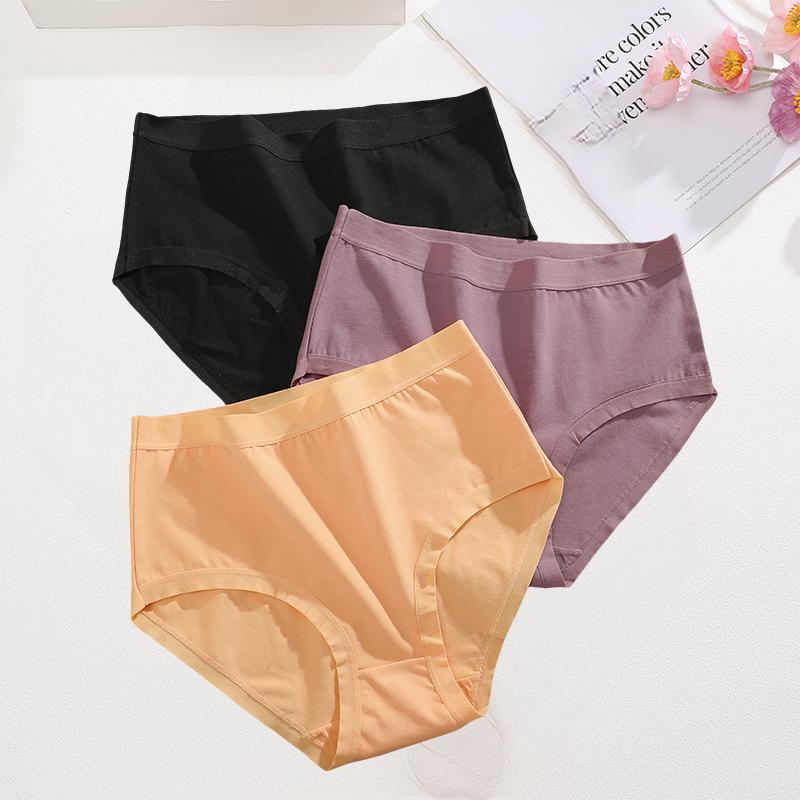 3Pcs/Set High Waist Underwear Cotton Panties Women Body Strips Underpants Plus Size Girls Briefs Female Lingerie Pantys