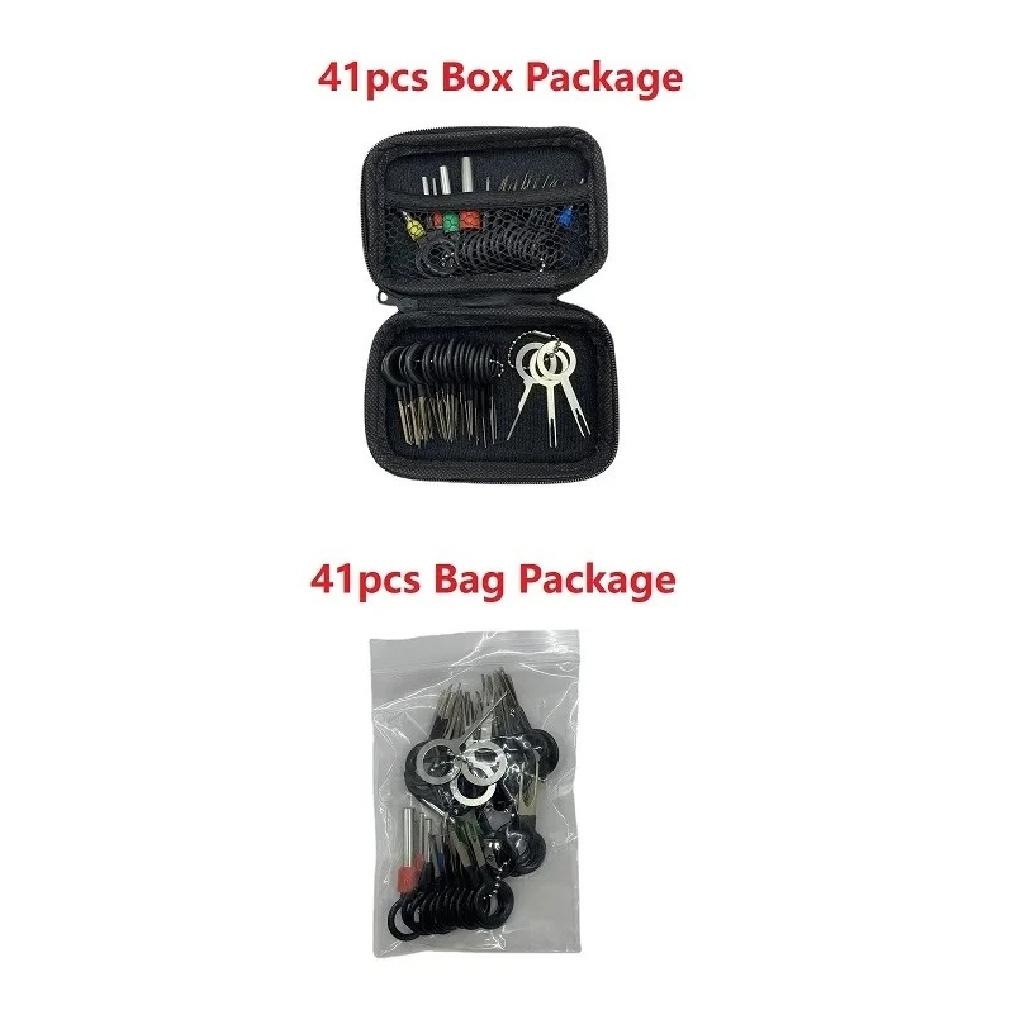 41PCS Waterproof Bag Terminal Removal Kit Stylus Wiring Crimp Connector Pin Extractor Puller Terminal Repair Tools