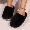Simple indoor velvet warm fluffy slippers couple home cotton shoes thick-soled non-slip fluffy slippers