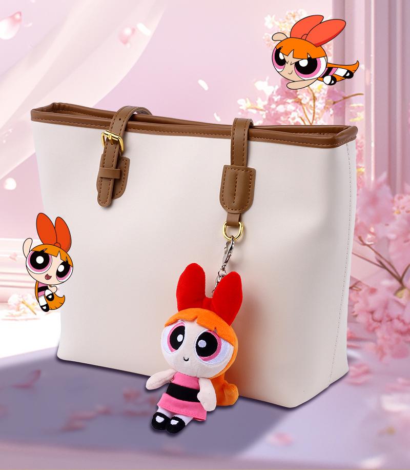 Powerpuff Girls Bubbles Plush Keychain - Cute Cartoon Doll for New Year Gift