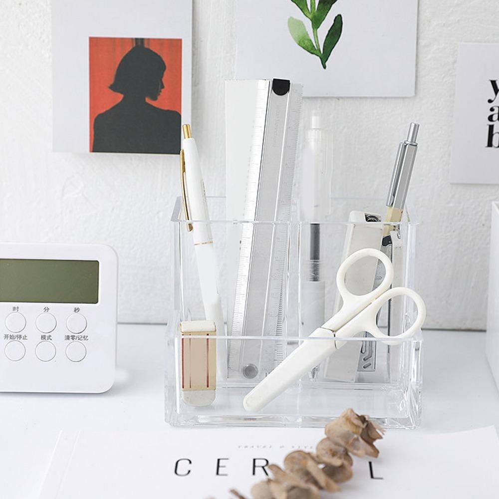 

Clear Acrylic Pen Holder Space Saving Transparent Pen Holder Pencil Organizer Countertop Desk