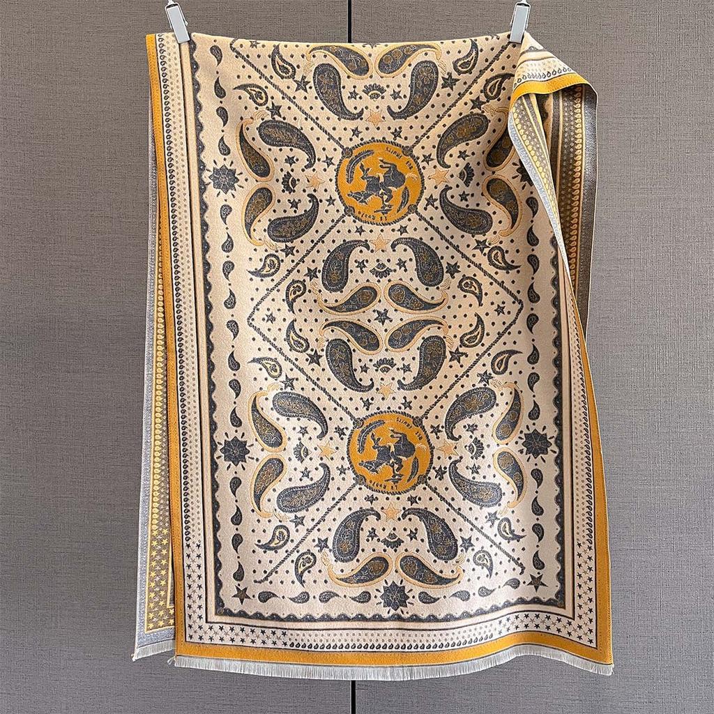 Winer Warm Cashmere Cashew Flower Print Scarf For Women Fashion Thick Blanket Pashmina Shawl Wrap Female Bufanda