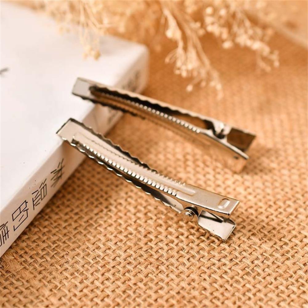 50Pcs Silver Metal DIY Hairpin Alligator Hair Clips Crocodile Clamp Duckbill Clip