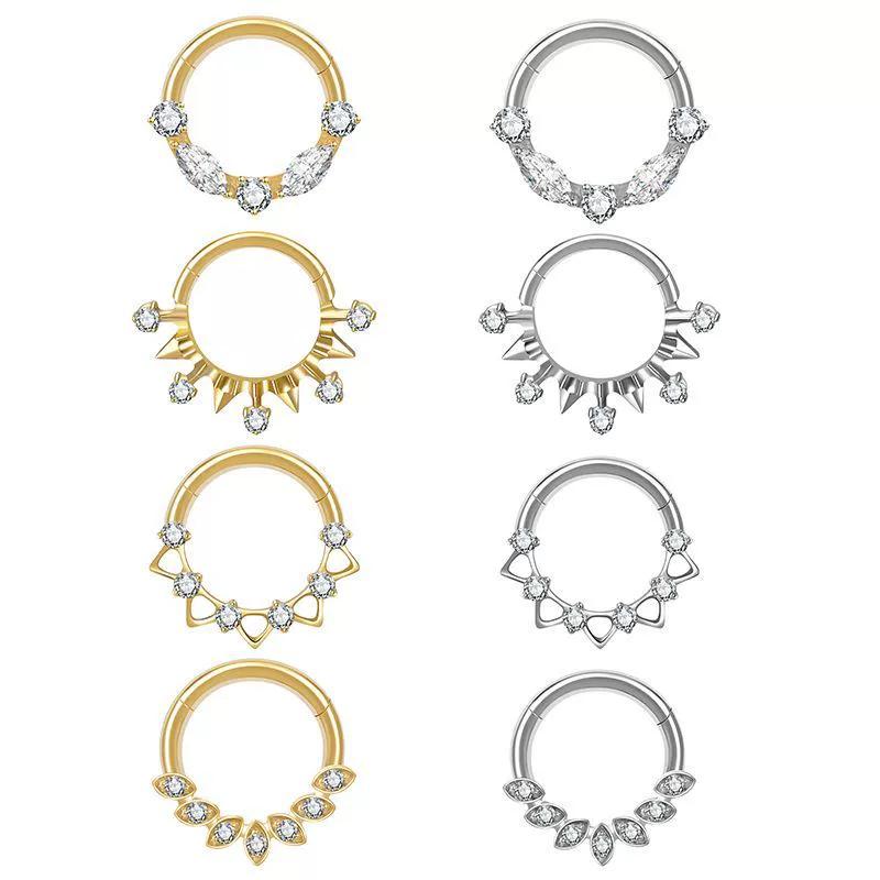 ASTM F136 Titanlegierung Mode Piercing Schmuck Mehrere Stile für Ohrbrücke, Brustwarzen-Barbell, Nasenring | Festival & Party