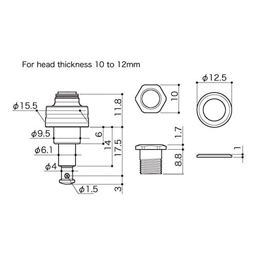 GOTOH Planetary Tuner for Ukulele, UBN Button, Gold (UPT-UBN-GX) UPT-UBN-GG