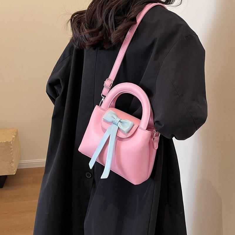 Stylish Butterfly Bow Handbag Autumn Winter Women 2023 New Trend Bucket Bag