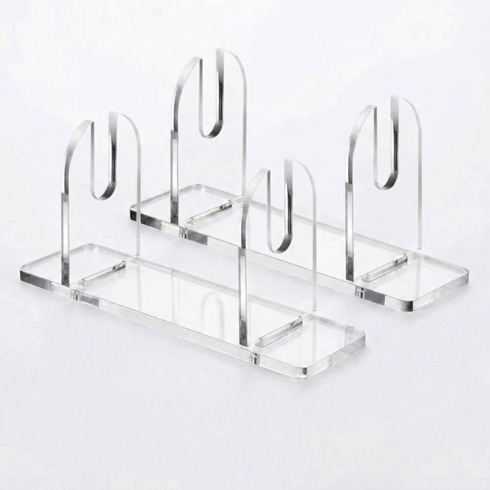 2Pcs Transparent Folding Fan Holder Acrylic Hand Fan Organizer  Handheld Fan Storage прозрачный