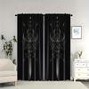 2PCS Blackout Curtains Dark Sword Print Polyester Rod Pocket Top for Bedroom Office Living Room Home Decor