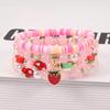Strawberry Pendant Pink Beads Multilayer Stretch Bracelet Cute Fruit Hand Decoration Gift for Women