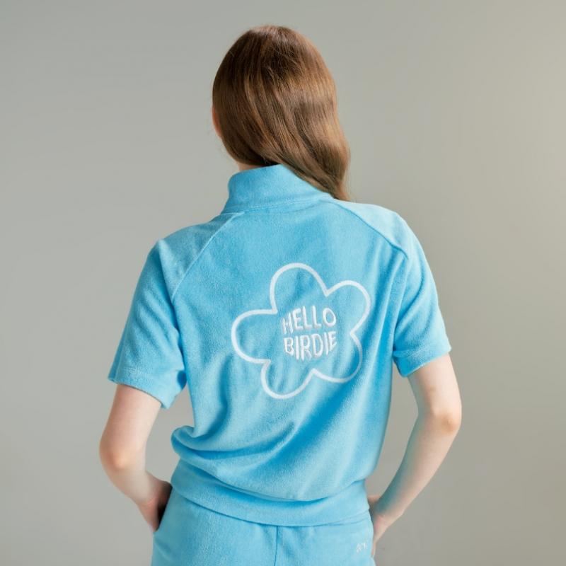 Goxo Terry Half Zip Blue Model  Hello Buddy