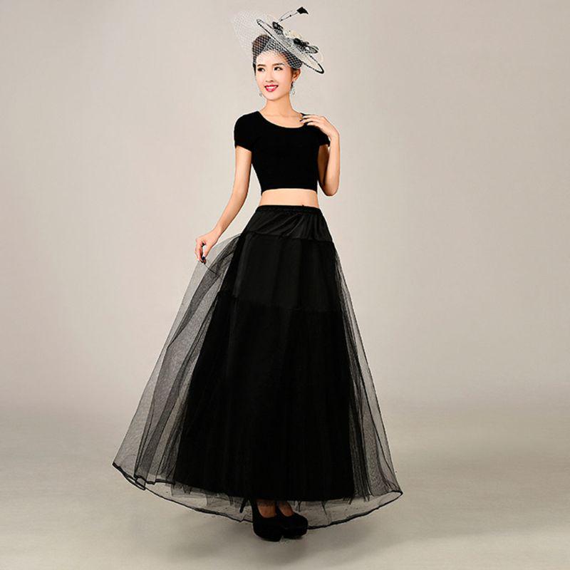 3-layer Hard Net Soft Support No Hoop Dress Fluffy Petticoat Bridal Lining Skirt Slip Skirts