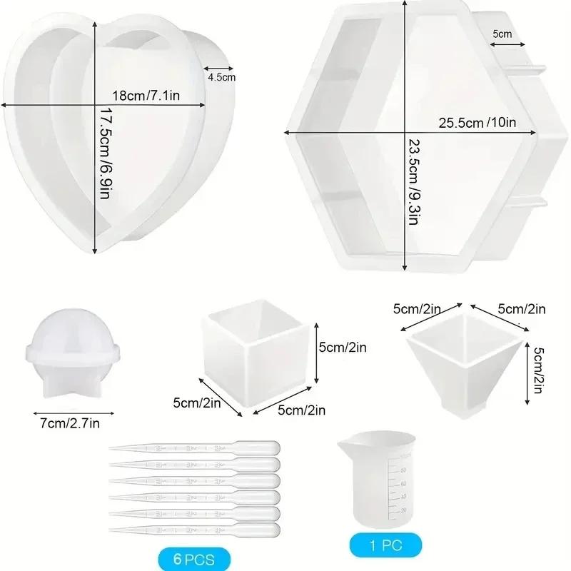 

Large Resin Molds Silicone Molds Kit for Epoxy Resin, Flowers Preservation, Ideal Resin Starter Kit