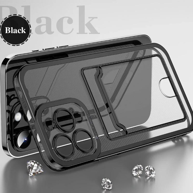 

Чехол-кошелек с покрытием 16E и держателем для карт для iPhone 16E 16 Pro Max 15 Plus 14 Pro, мягкая противоударная прозрачная задняя крышка SE4 for iPhone 14Pro Max чёрный