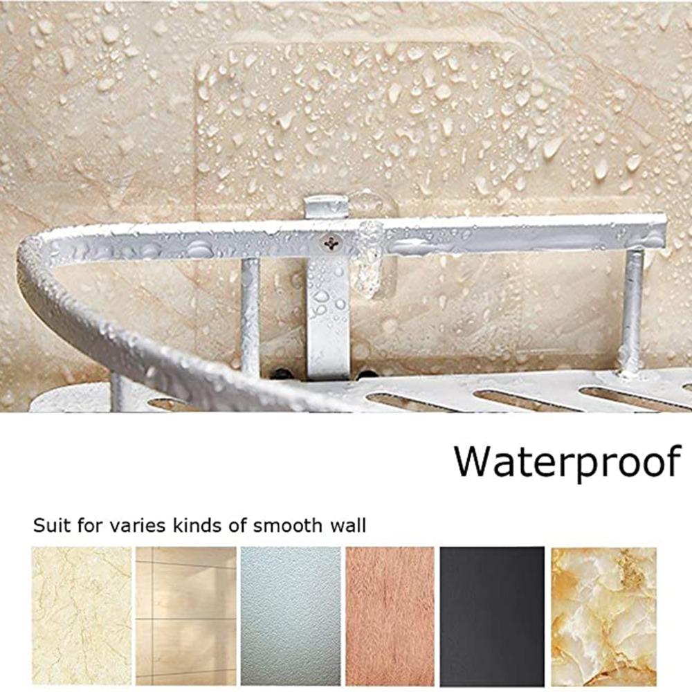 Two Layer Corner Shower Shelf Silver Bathroom Corner Shelf Durable Shower Shelf Rack  Household Use