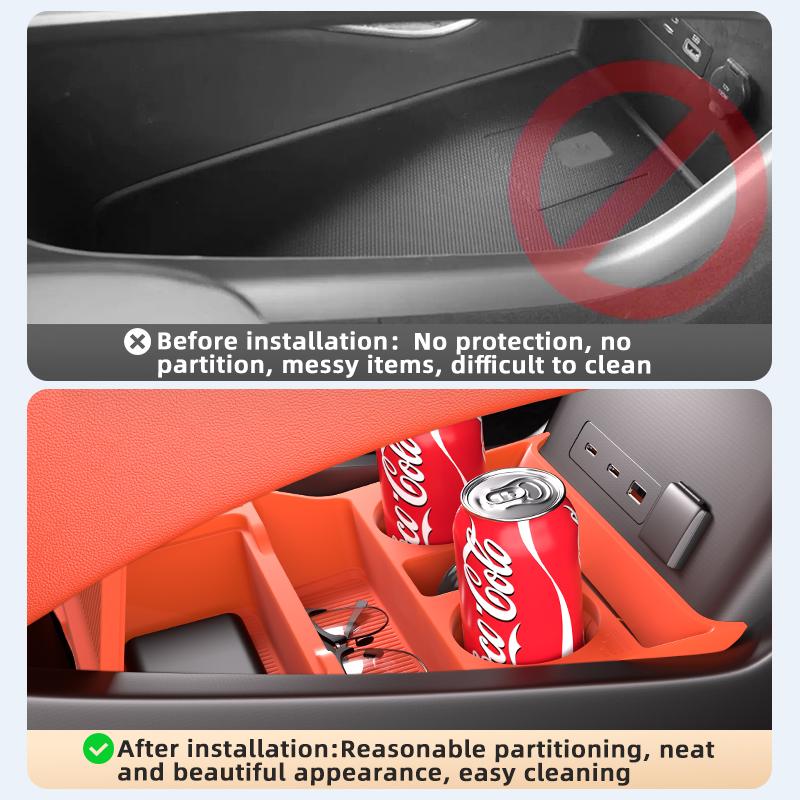 For 2025 BYD ATTO 8 Storage Box Center Armrest Hidden Box Cup Holder Organizer Interior Accessories