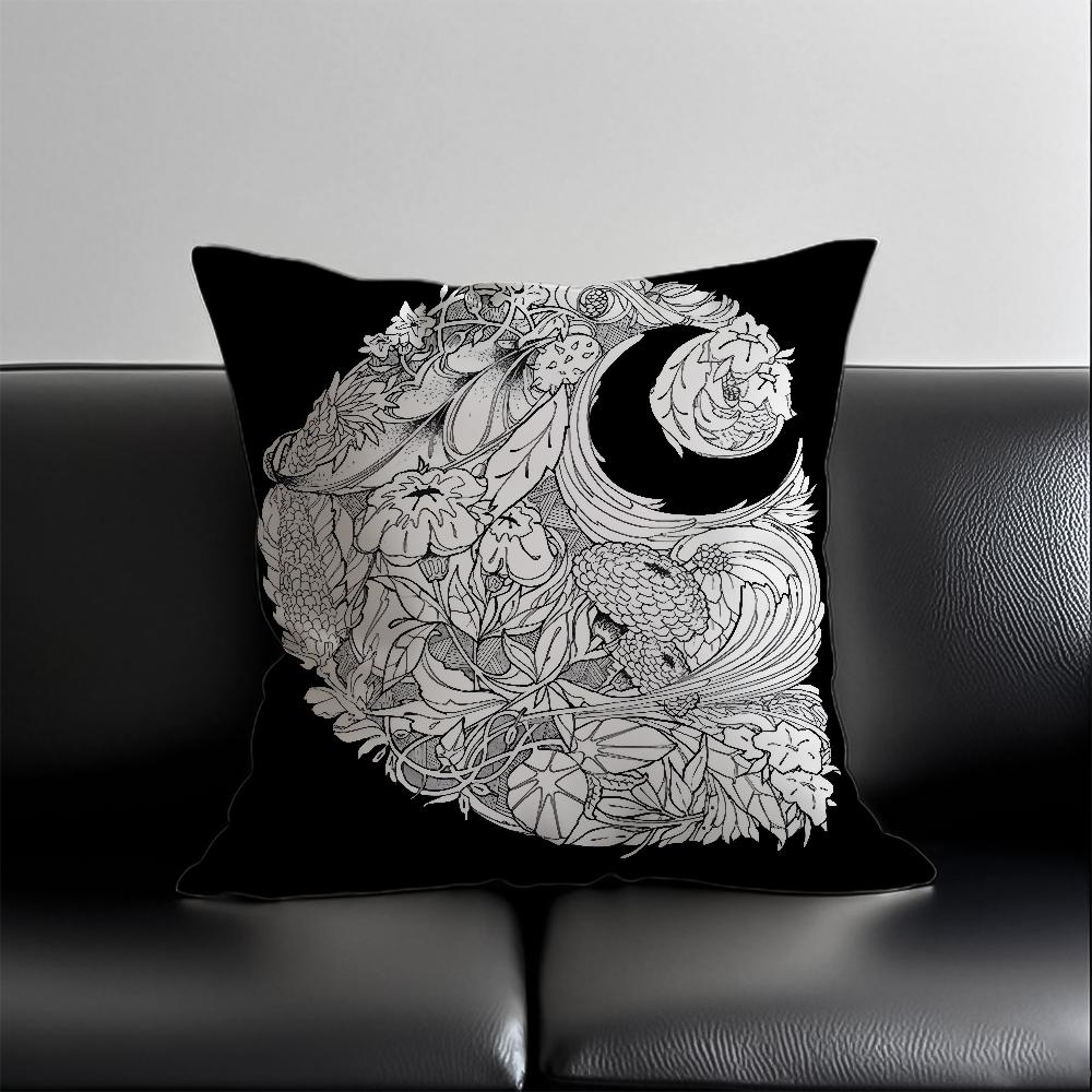 Módní povlak na polštář s logem C-Carhartt, proti roztočům, s neviditelným zipem, hebký krátký plyš, potah na polštář na pohovku