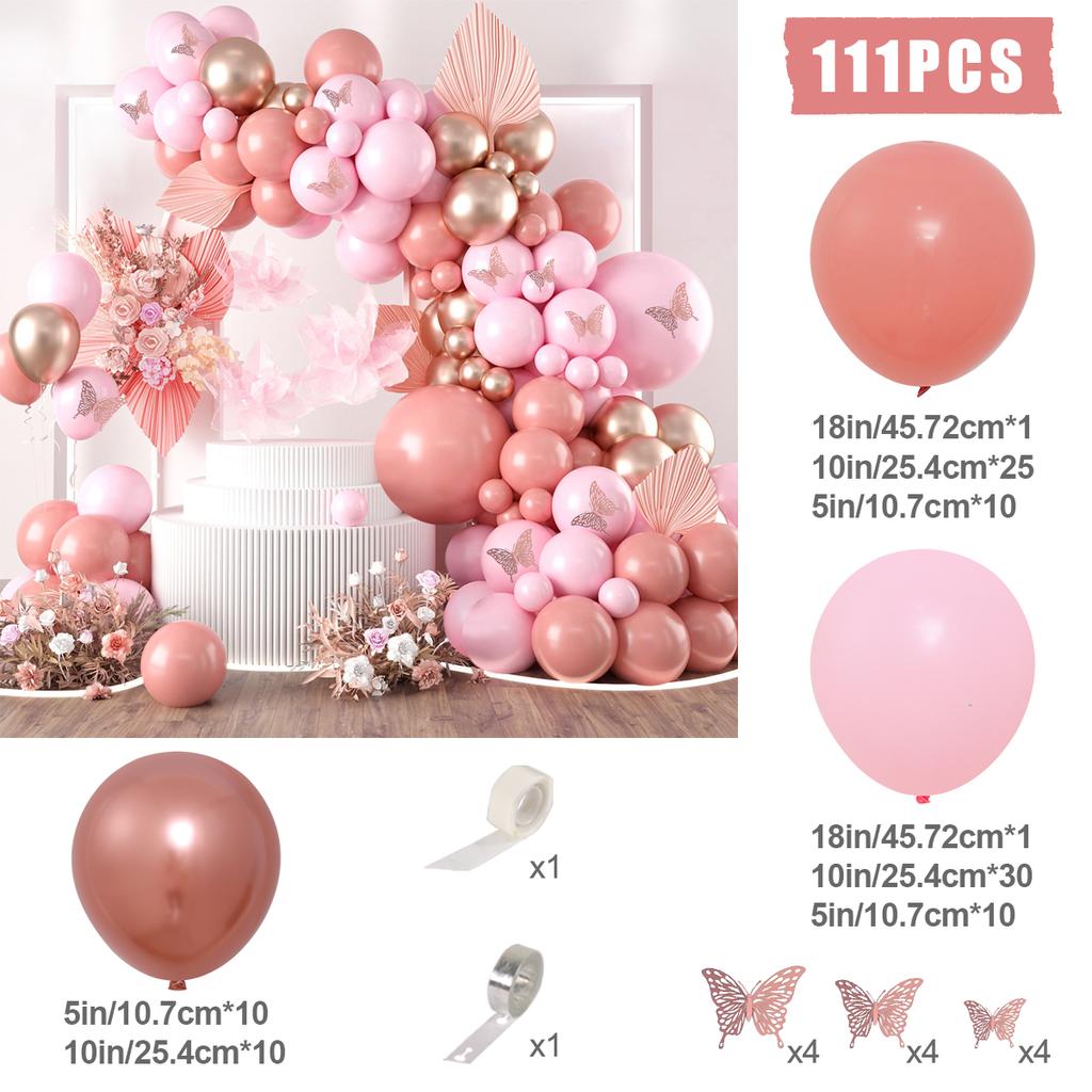 Macaron Pink Balloon Garland Arch Kit Rose Red Confetti Latex Air Balloons Baby Shower Girl Birthday Party Wedding Decorations