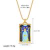 New Design Colorful Enamel Tarot Cards Pendant Necklaces  18K Gold Plated Sun Star Moon Box Chain Choker Jewelry for Women