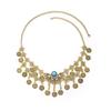 Bohemian Exotic Rhinestone Tassel Necklace & Earrings Set In Antiqued Alloy