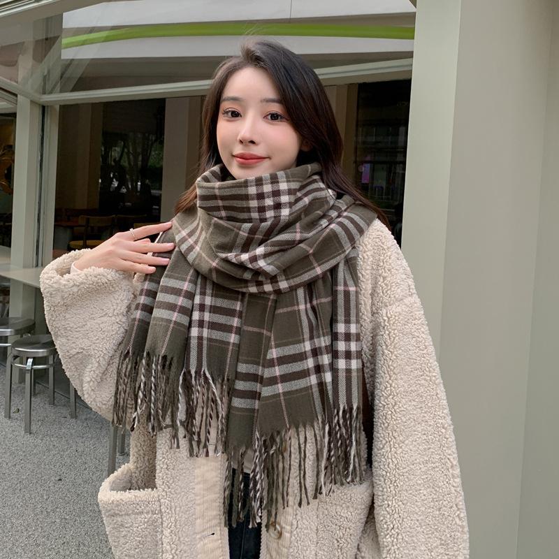 Qiandongge scarf Korean version ins autumn and winter new women's high-end simple and versatile scarf student fashion scarf