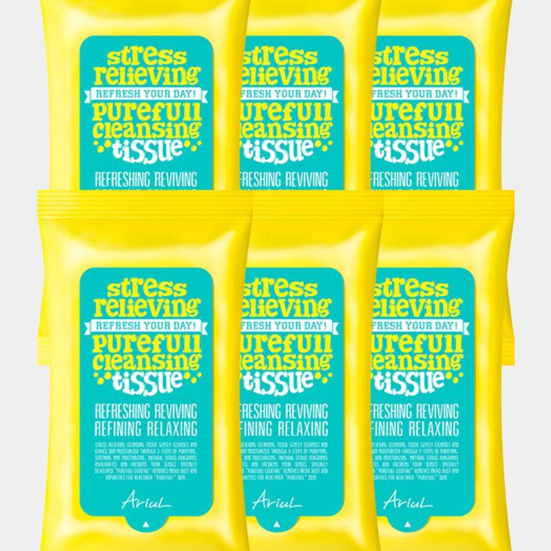Ariul Stress Relieving Pureful Cleansing Tissues (15 sheets, 6 packs) (ARSR006)F Cleansing Tissue 15 sheets x 6