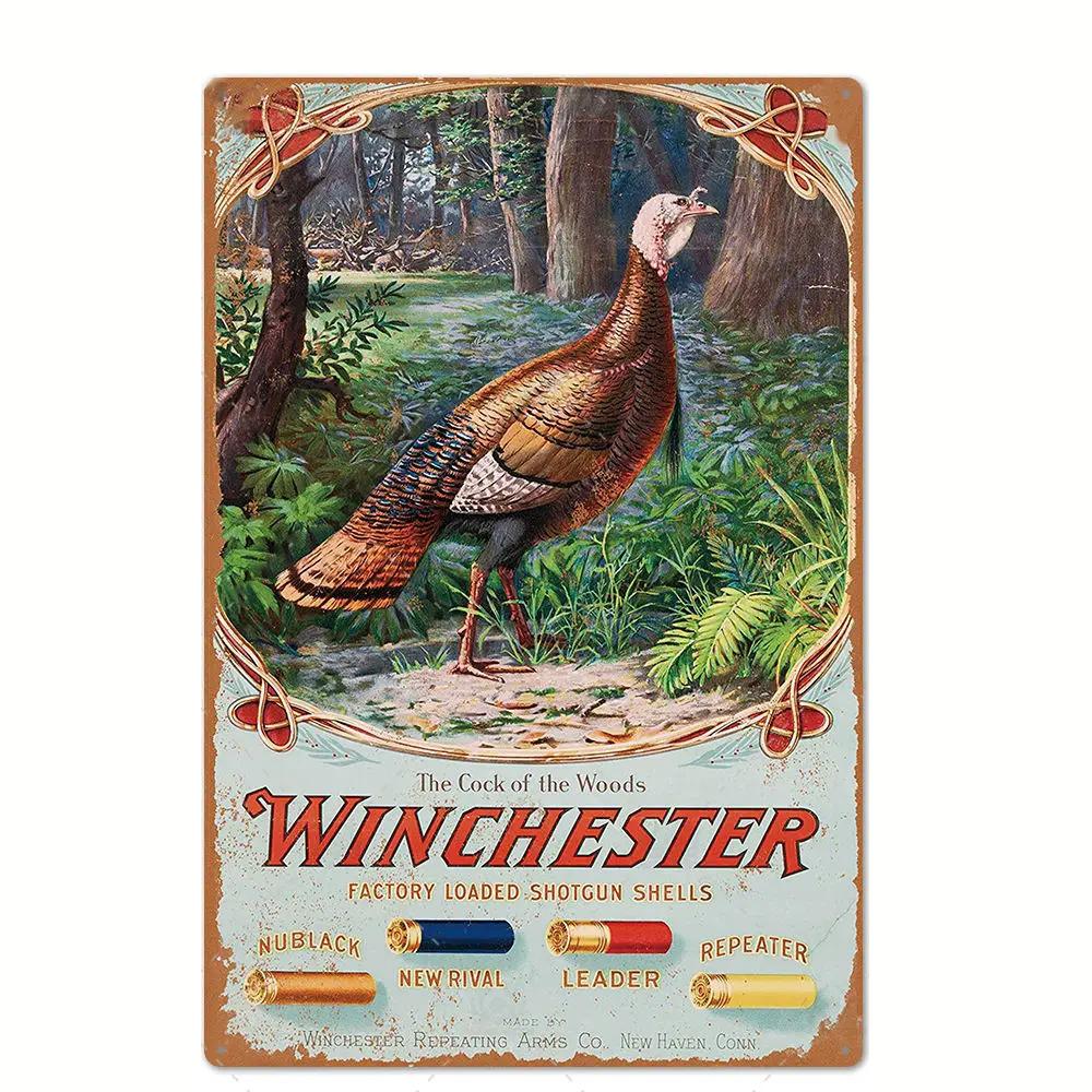 Vintage Hunting Plaque Metal Posters Signs Wall Decor for Man Cave Room Decorative Metal Plate Hunter