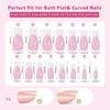 150 Pieces French Press On Nail Pre Applied Base Coat and Primer No Filing Needed for DIY Nail Art Salon Quality Nail
