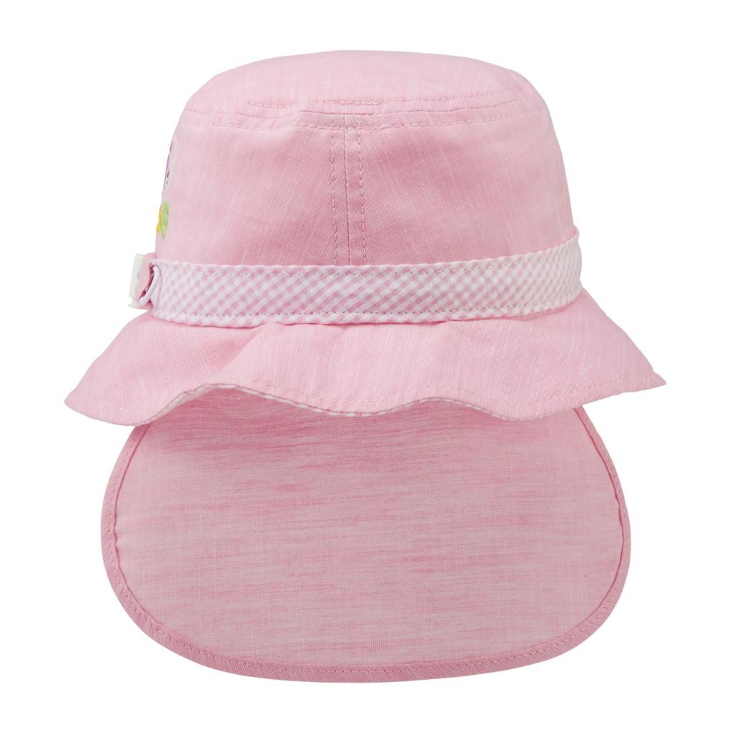 Hat UV protection with sunshade cover cotton with elastic for clothing SS Pink [MIKI HOUSE] 100% boys, girls, babies, kids, children's 12-9105-684