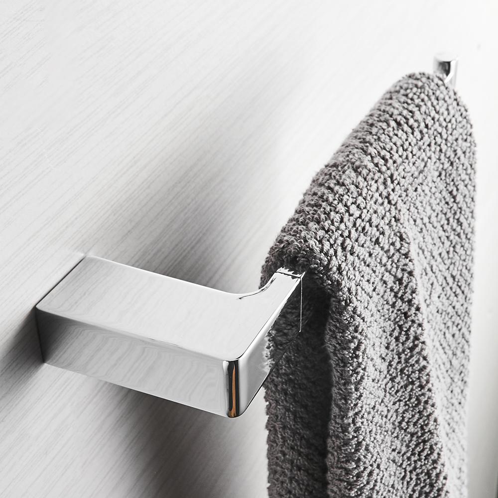 Chrome Wall-Mounted Towel Hook Square Towel Rail Bar Zinc Alloy Towel Rack Holder Polished Towel Ring For Kitchen Bathroom 5780