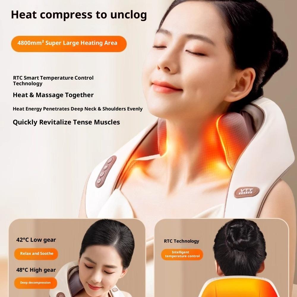 Masajeador De Cuello Y Hombros - Relajador Profesional Para Trapacio, Alivio Rápido Del Dolor Muscular, Portátil Y Recargable