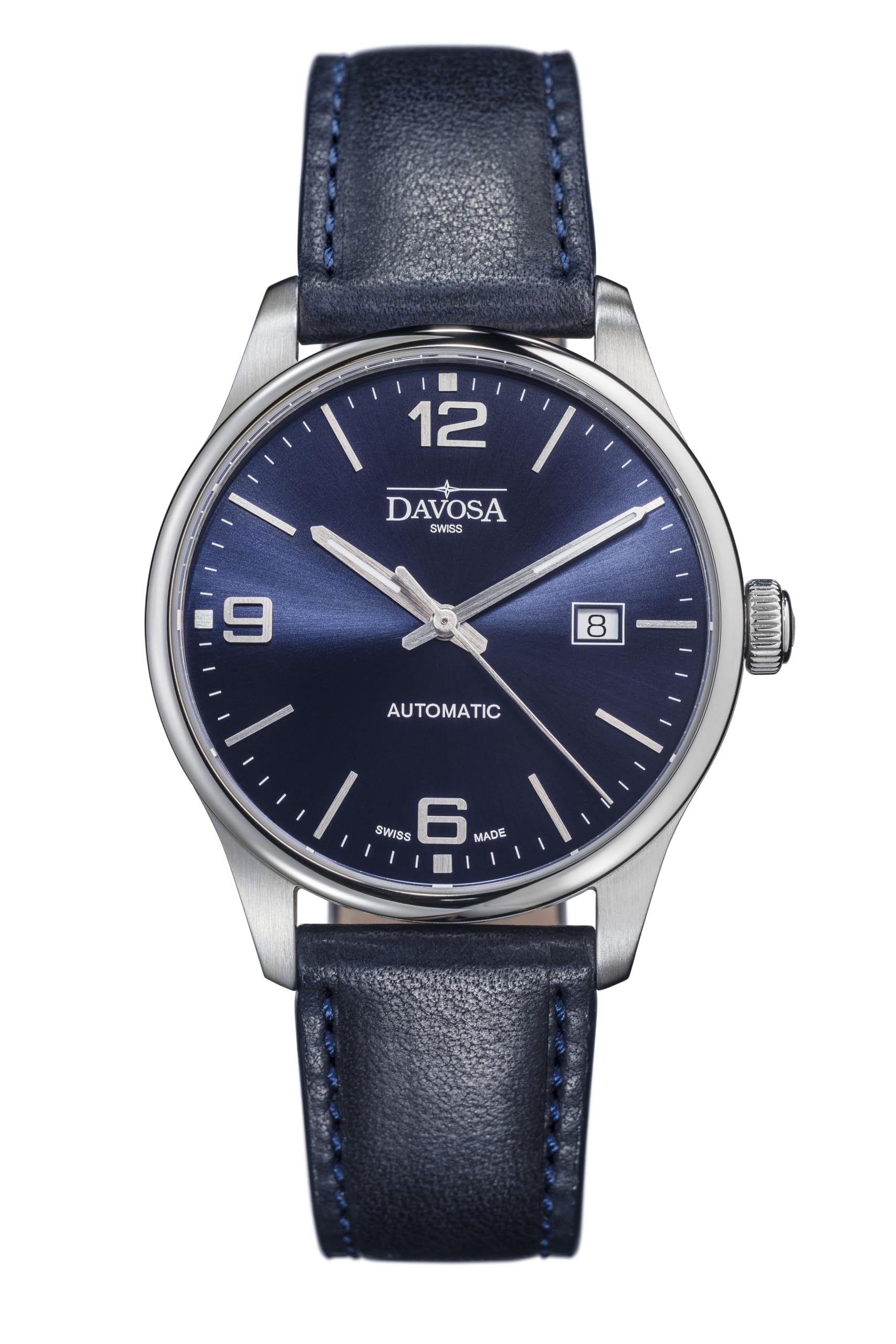 

Watch Mechanical Automatic Date Gentleman Swiss Made Blue [Davosa] 161.566.44 Men s синій