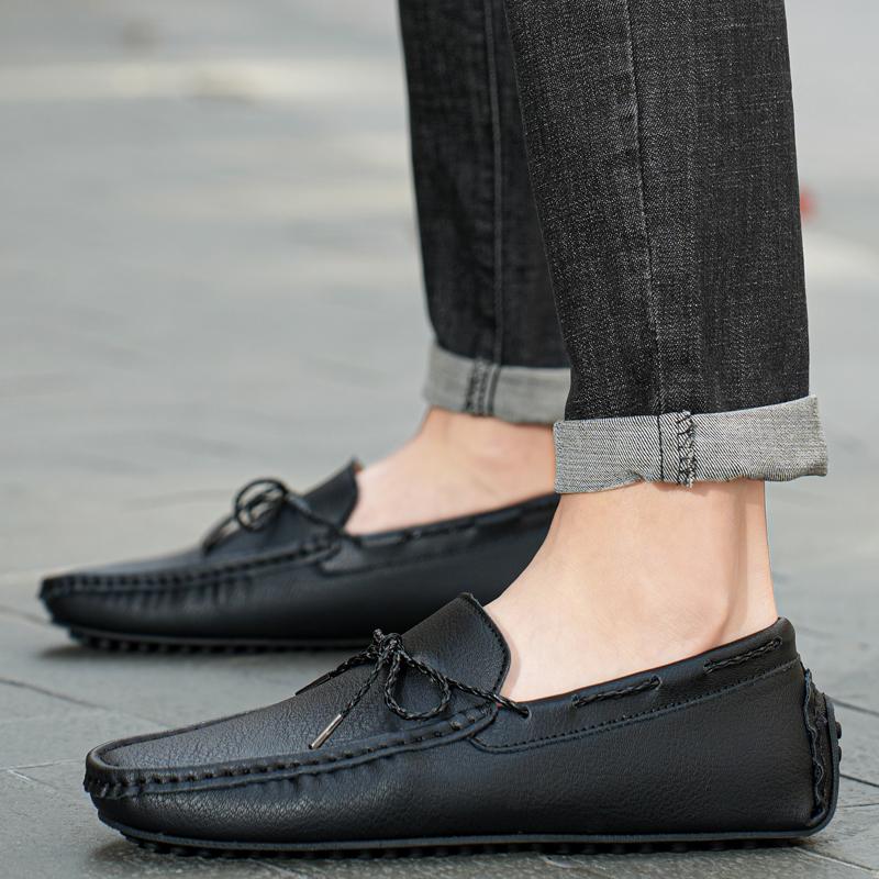 Men Spring Autumn Casual Outdoor Sports Loafers Leather Lightweight New Casual Flat Commuting Shoes Park Walks Walking