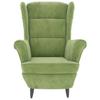Armchair with Footstool Light Green Velvet