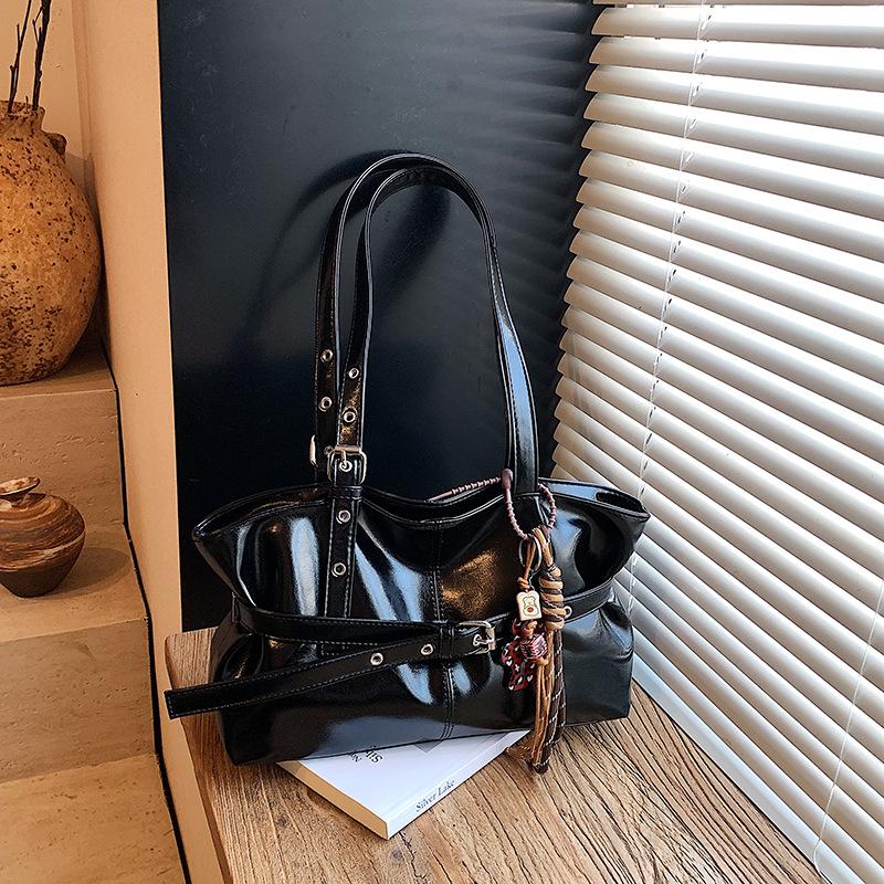 Geantă tote din piele de înaltă calitate în stil coreean: Geantă de umăr sub braț pentru femei de capacitate mare