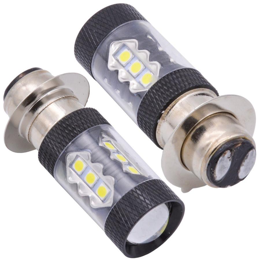 Пара светодиодных фар и противотуманных фар для мотоцикла, лампы, bulbs, проектор, 6500K, высокая мощность