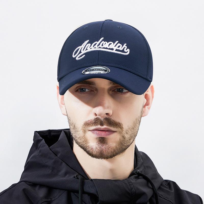 Short Brim Hat Baseball Cap Letter Embroidered Cap Style1 темно-синий