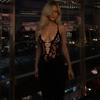 Fashion Suspender Long Dress, Sexy Lace Chest-wrapped Splicing Steel Ring Decoration, Slim-fitting Hip-wrapped Pure Desire Dress