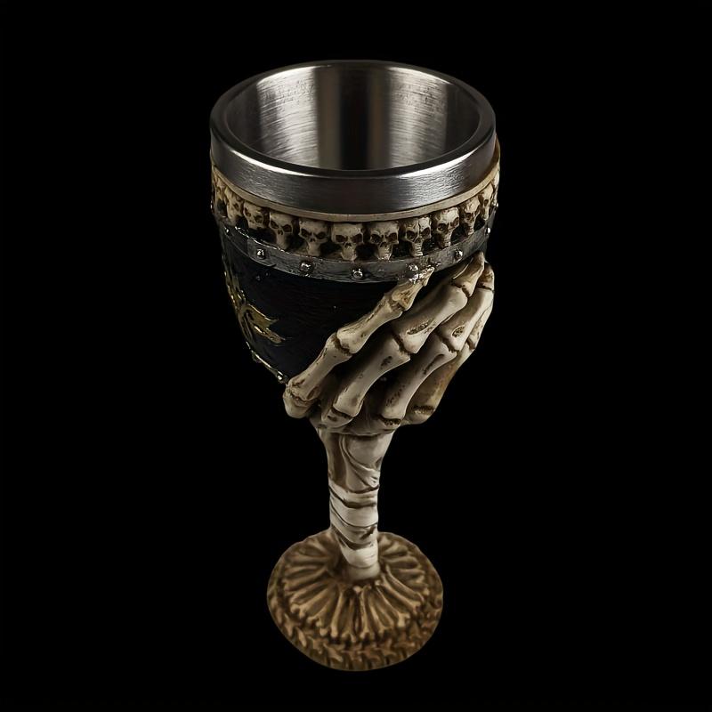 Gothic Skeleton Hand Goblet Halloween Skull Wine Glass Liner Dark Art Home Decor Gift for Gothic Enthusiast Party Drinkware