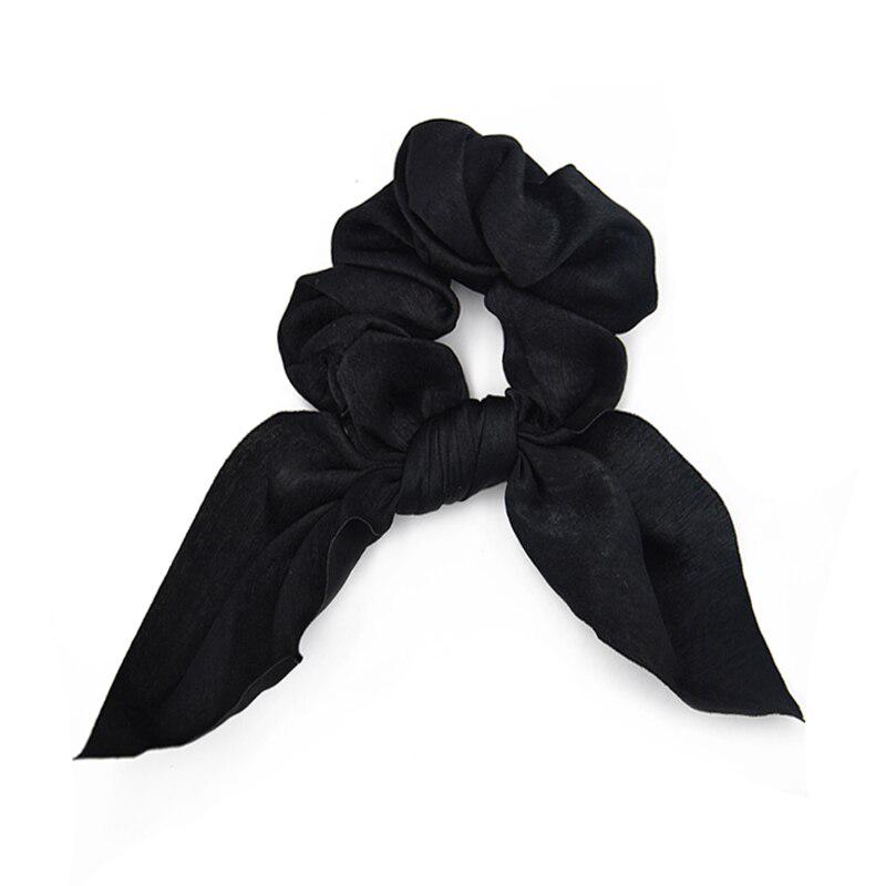 

Лента с бантом, эластичная лента для волос, женские резинки для волос, держатель для хвоста, одноцветная веревка для волос, резинки для волос, аксессуары для волос для девочек чёрный