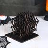 Universal Wooden Coasters Party Desktop Decoration Coaster Table Cup Mat Halloween Spider Web Hollow Heat Resistant Pad